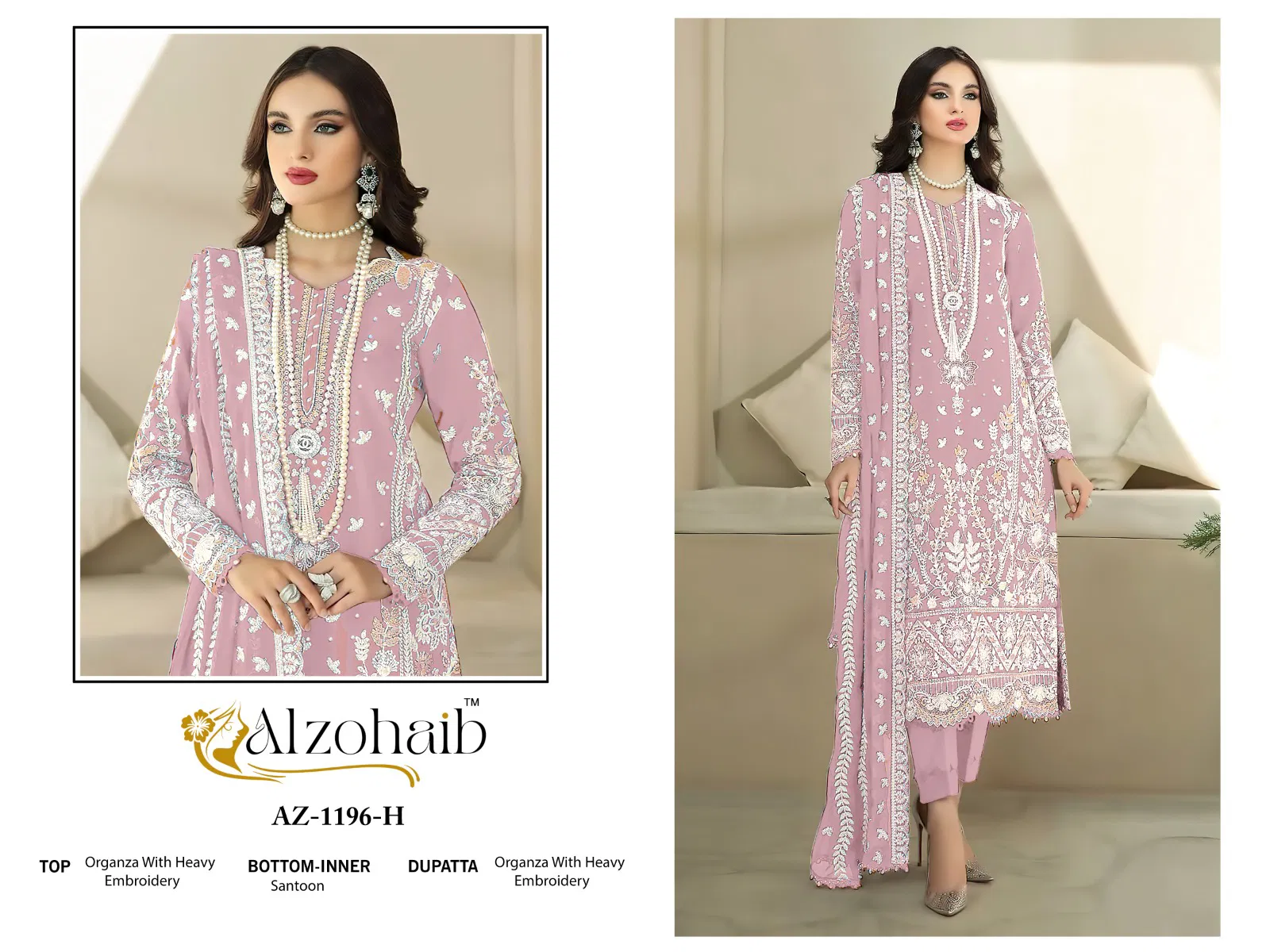 Safa Vol 1 By Alzohaib Organza Pakistani Wholesale Salwar Suits In India
